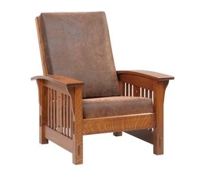 Amish Mission Morris Chair with Genuine Leather | Amish Recliner