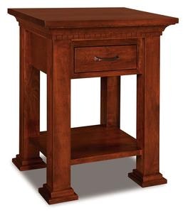 Pike Mission Solid Wood 1-Drawer Night Stand with Open Shelf with