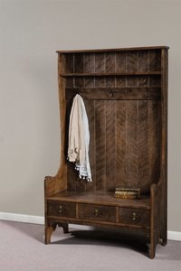 Wide Entryway Hall Tree with Storage | DutchCrafters