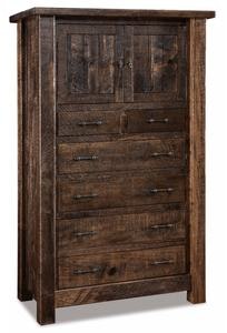 Rough Sawn Brown Maple Wood Rustic Chapito 6-Drawer Dresser with