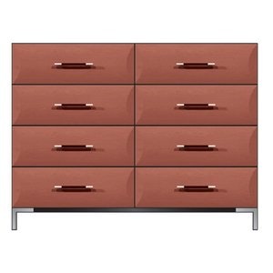 knee length dresses for ladies Mathilda Chest of Drawers – Classic Red Wood Dresser with Brass Pulls –  FLASHBACK main image 1