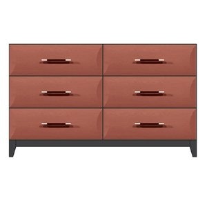 Amish Modern Dresser with Wooden Base & Panel Drawer
