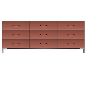 Amish Modern Dresser with Metal Base & Concave Drawer