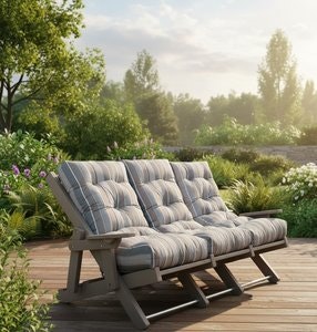 Outdoor Upholstered Lounge Chair - Amish Handcrafted Poly Lumber