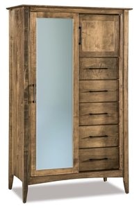 Hardwood Sliding Mirror Door Chifferobe from DutchCrafters Amish