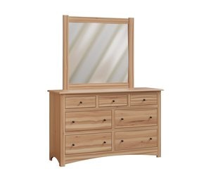 Amish Nash Solid Wood Minimalist 9-Drawer Dresser with Optional Mirror