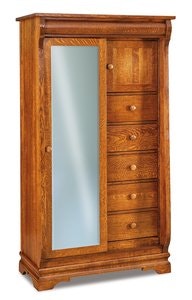 Hardwood Sliding Mirror Door Chifferobe from DutchCrafters Amish