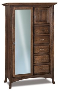 Hardwood Sliding Mirror Door Chifferobe from DutchCrafters Amish