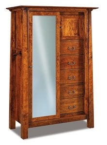 Heaven’s Door Furniture 製の全身ミラー Solid Wood Chifferobe with Sliding Mirror Door from DutchCrafters