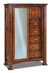 Solid Oak Wood Chifferobe from DutchCrafters Amish Furniture Store