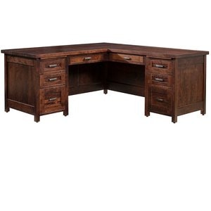 5/30終 ガルト aini desk デスク 袖机付き 菊TK Savile L-Shape Desk from DutchCrafters Amish Furniture