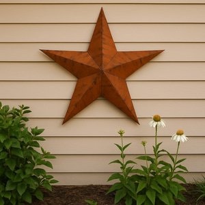 Large Tin Rustic Barn Star Wall Decor - Amish Handcrafted