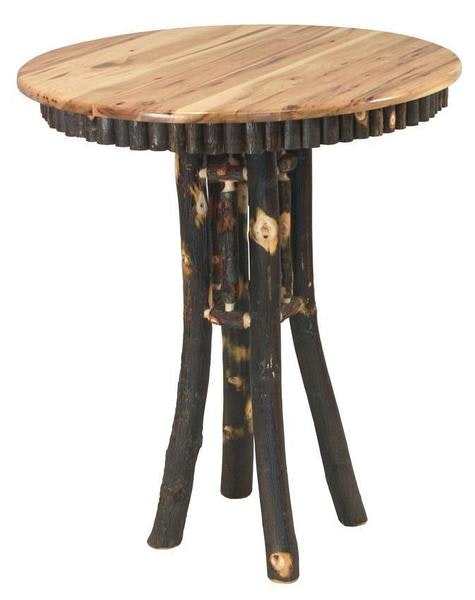 Amish Handcrafted Brice Rustic Hickory Twig Dining Table