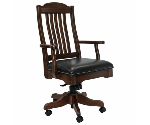 Amish Royal Classic Executive Swivel Desk Chair with Gas Lift