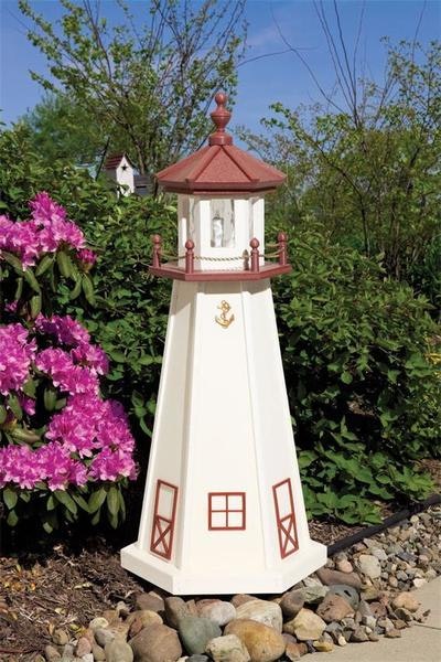 Amish-Made Marblehead Poly Garden Lighthouse