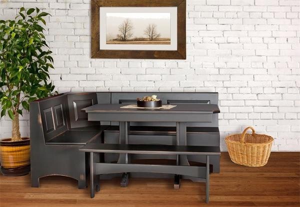 Amish Space Saving Breakfast Nook Dining Set