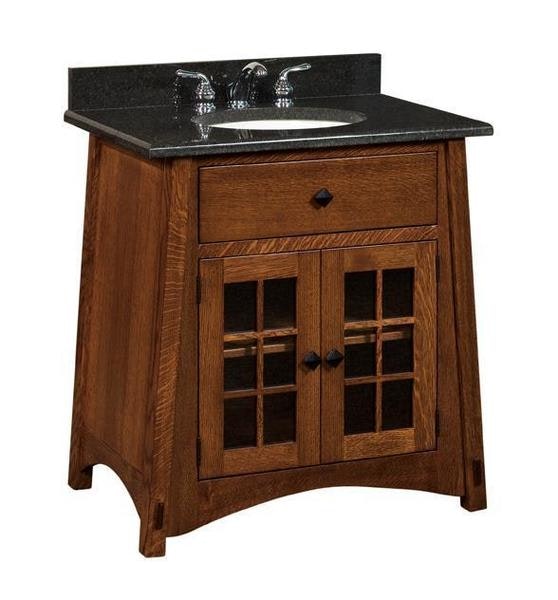 Amish 33" McCoy Mission Single Bathroom Vanity Cabinet Base Only