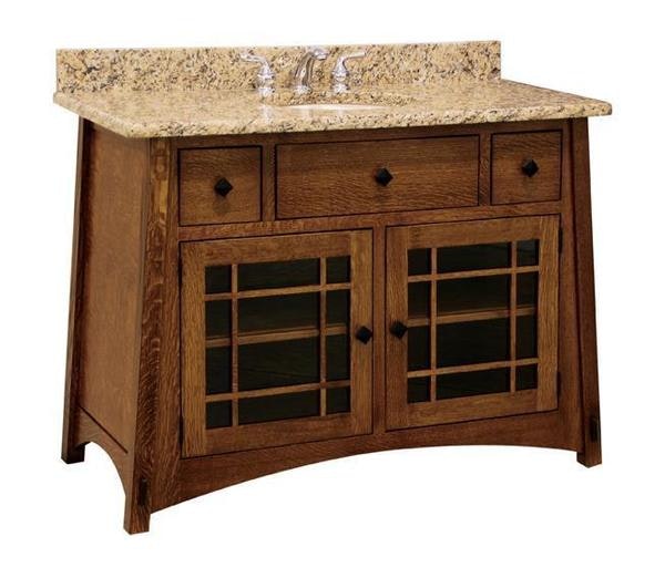Amish Hatfield Mission 49" Single Bathroom Vanity Cabinet without Top