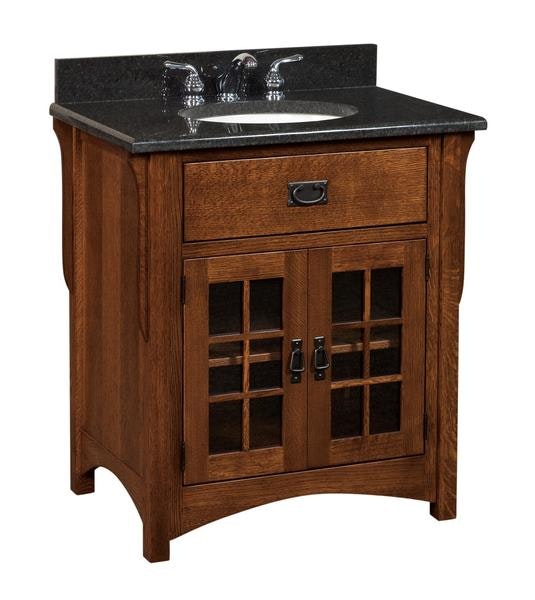 Amish Henderson Mission 33" Single Bathroom Vanity Cabinet Base Only