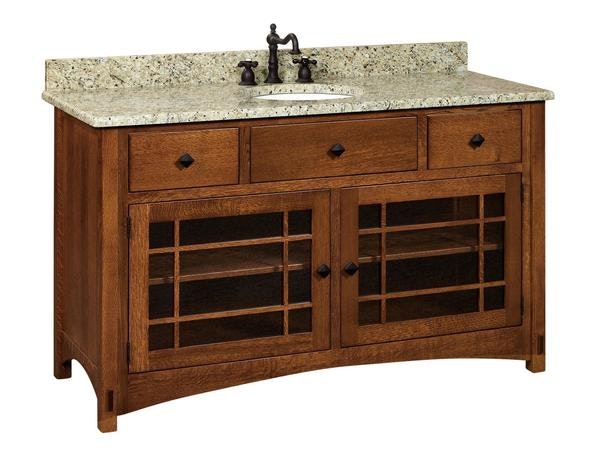 Amish Norfolk Mission 60" Bathroom Vanity without Top