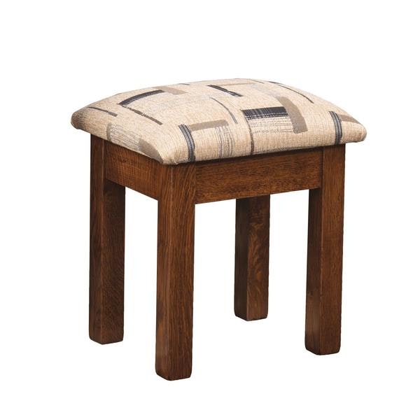 Amish Lynchburg Upholstered Mission Vanity Stool.