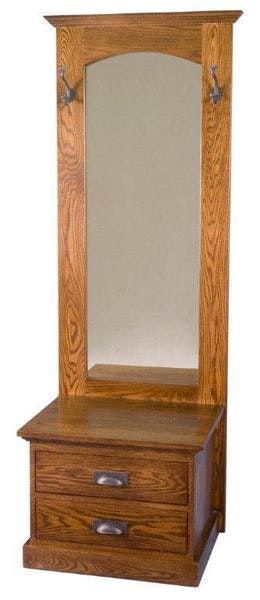 Amish Narrow Entryway Hall Tree with Storage Bench