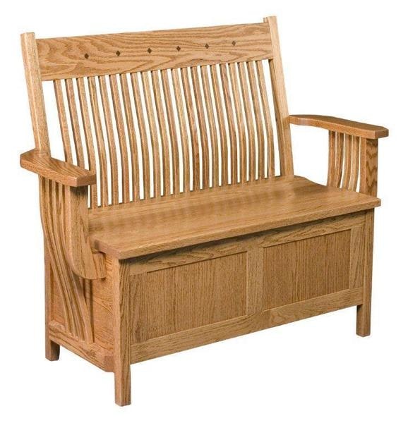 Amish Morrison Mission Low Back Storage Bench