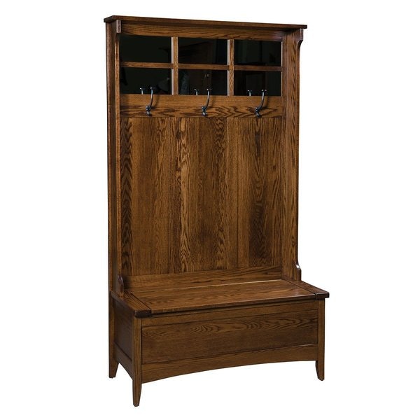 Amish Copan Entryway Hall Tree Storage Bench