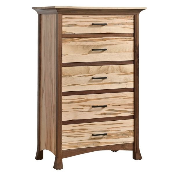 Amish 38 Wide Lionel Chest of Drawers shown in Rustic Walnut | Wormy Maple with a Natural Finish