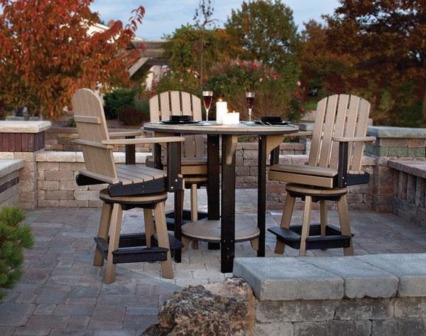 Amish Poly Patio Pub Table Set with Swivel Bar Chairs Set