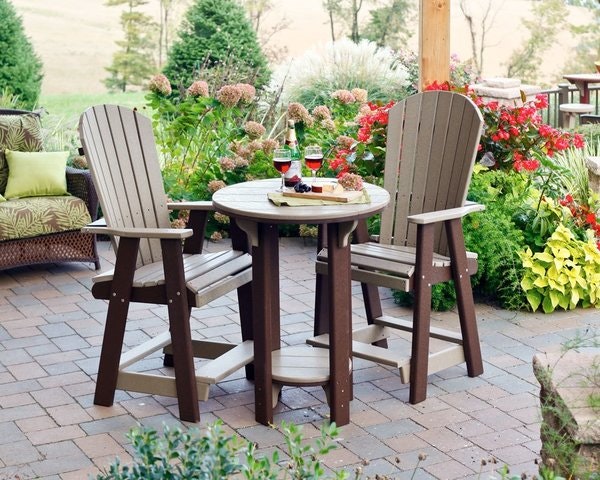 Amish Poly Outdoor Bar Table and Stools