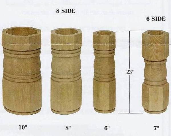 Unfinished Dining Room Pedestal Table Column 23"