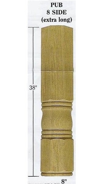 Unfinished 38" Pub Table Column Extra Long