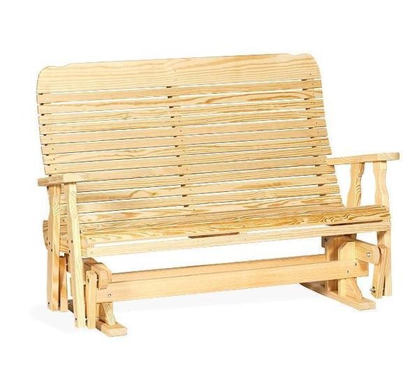 Amish Leisure Lawns Pine Wood Easy Lawn Glider Bench