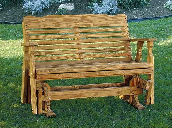 Amish Leisure Lawns Pine Wood Westchester Glider Bench