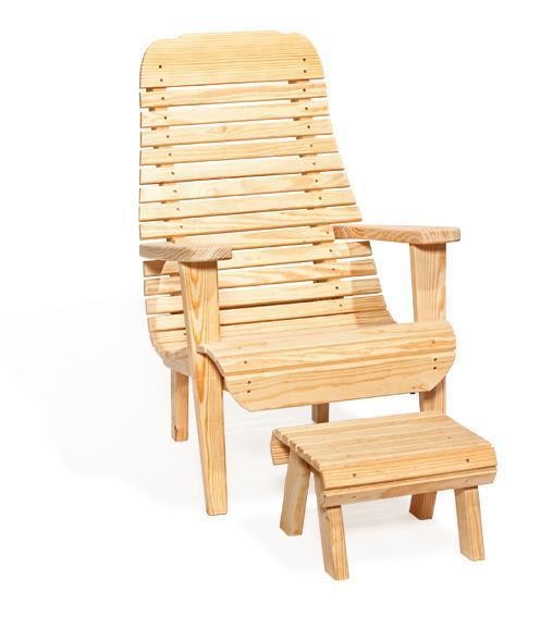 Amish Leisure Lawns Pine Wood Easy Lawn Chair