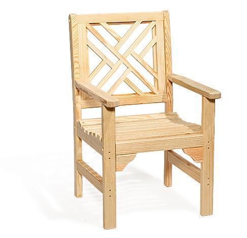 Amish Leisure Lawns Pine Wood Chippendale Garden Chair