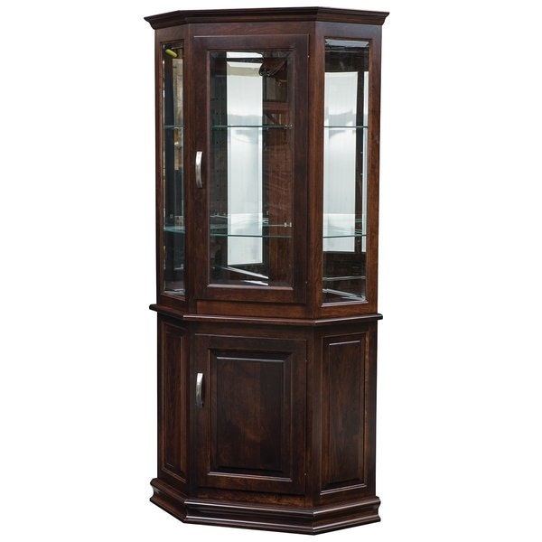 Amish Delmar Corner Curio Cabinet