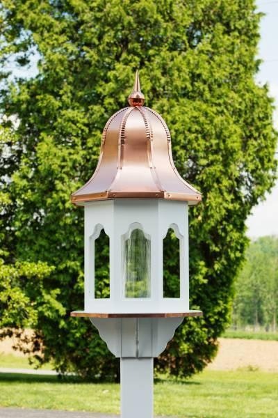 Amish-Made Large Poly Gazebo Birdfeeder with Copper Roof