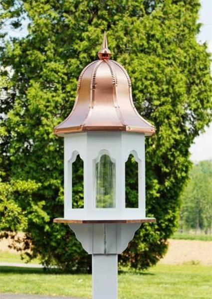 Amish-Made Small Gazebo Poly Birdfeeder with a Copper Roof