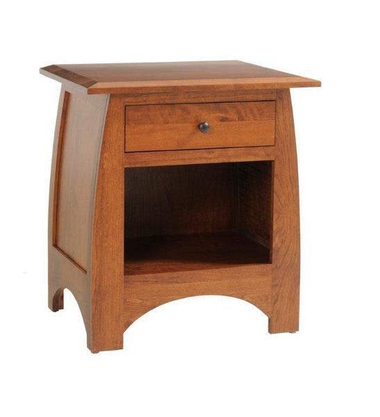 Amish Juliet 26 Nightstand with One Drawer shown in Rustic Cherry Wood with Michaels Cherry Finish