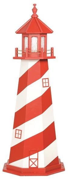 Amish Wooden Decorative Lawn Lighthouse White Shoal
