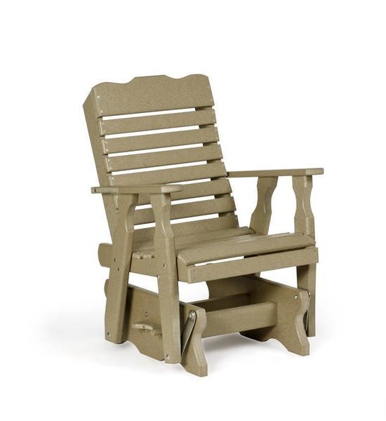 Amish Leisure Lawns Single Curve-Back Poly Glider Chair