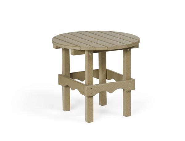 Amish Leisure Lawns Outdoor Poly Round Side Table - Quick Ship
