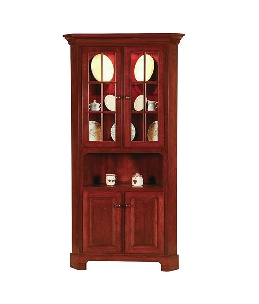 Amish American Grand Shaker Corner Dining Hutch