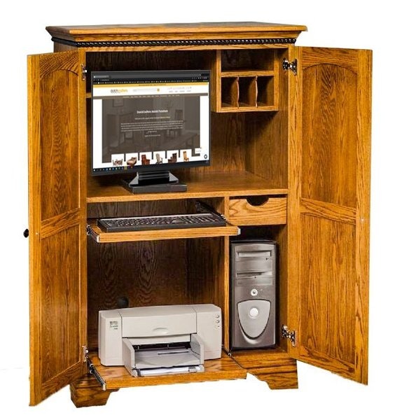 Amish Petite Computer Armoire Desk