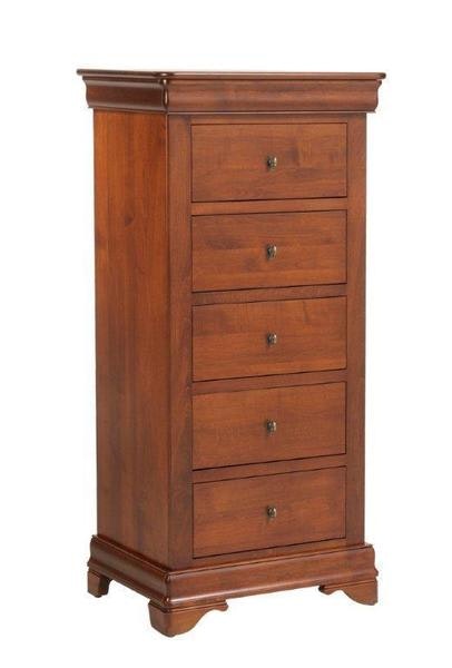 Amish 58 Tall Romeo Lingerie Chest shown in Brown Maple with Mission Maple Finish