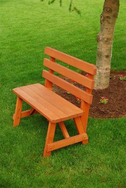 Amish Pine Wood Outdoor Bench