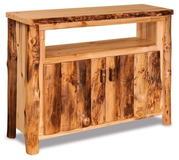 Amish Handcrafted Rustic Log 48" TV Stand