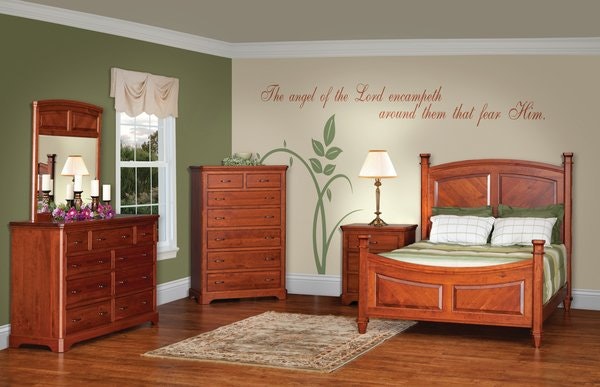 Amish Sparrow 5-Piece Bedroom Furniture Set in Rustic Cherry - Made in USA